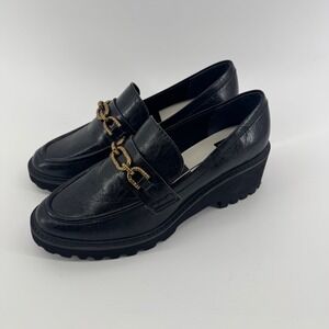 Dolce Vita Platform Loafers Old Money Dark Academia Quiet Luxury Black Size 9.5